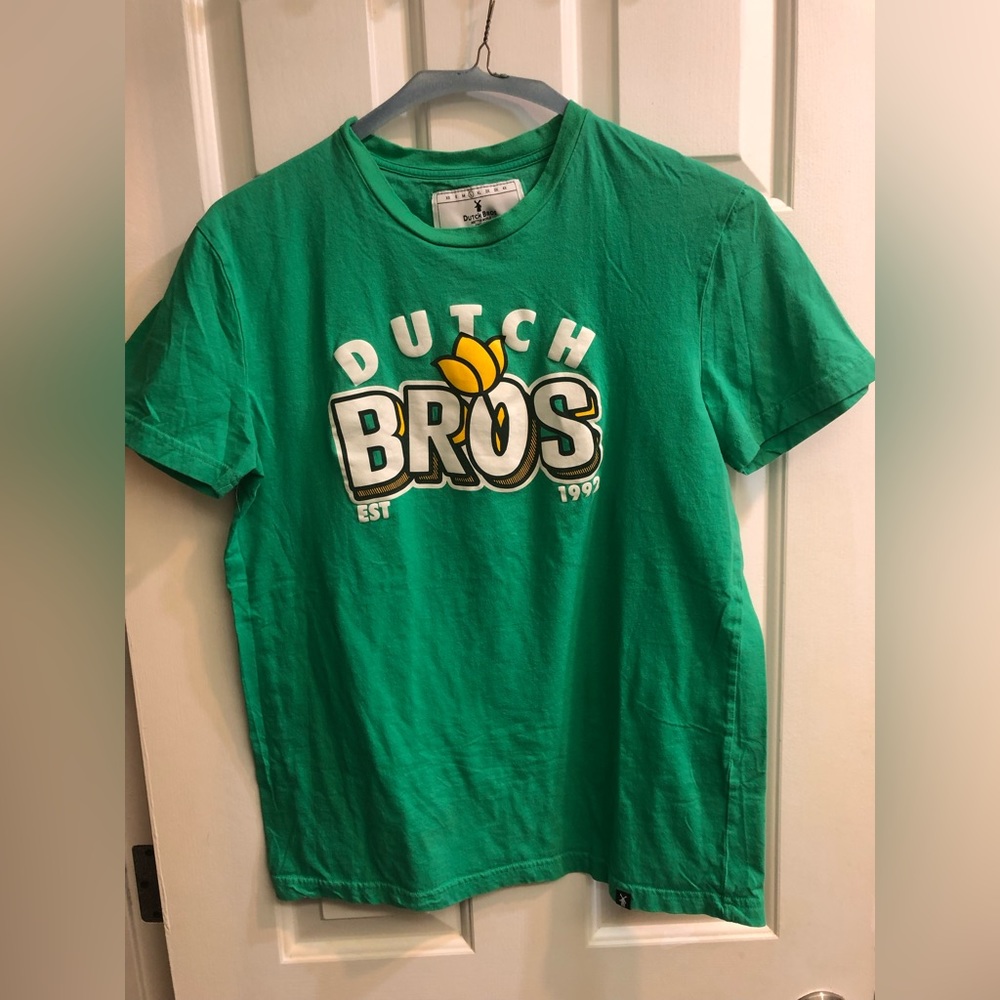 Green Dutch Bros T shirt size L